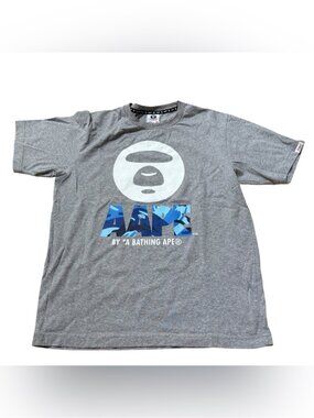 AAPE By A Bathing Ape Gray T-Shirt Top Size Medium